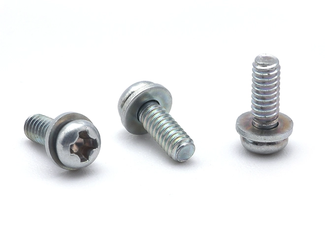 Tornillo combinado de cabeza redonda y arandela plana de color ecológico