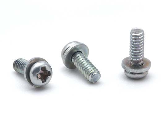 Tornillo combinado de cabeza redonda y arandela plana de color ecológico