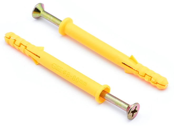 Tornillos de expansión de plástico para tuberías de construcción
