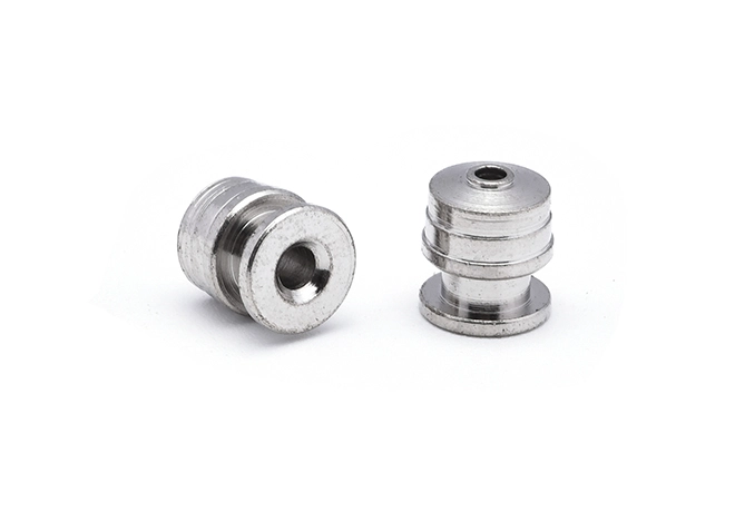 Pieza mecanizada de acero inoxidable en forma de copa