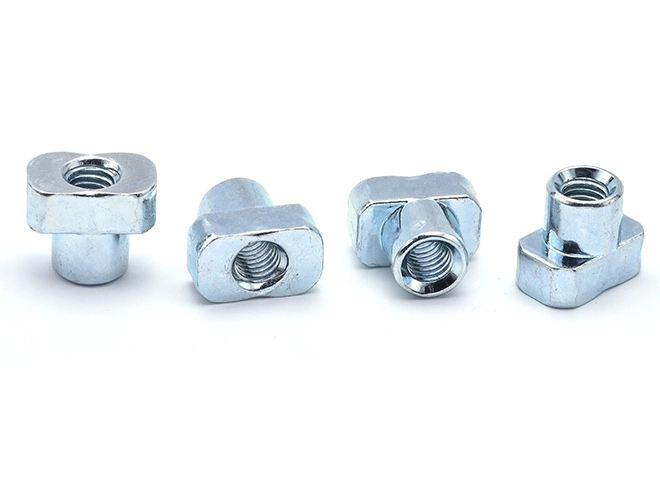 Tuerca T de zinc azul y blanco