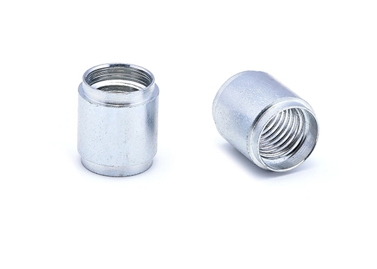 Manguito hueco de zinc azul y blanco con rosca interior