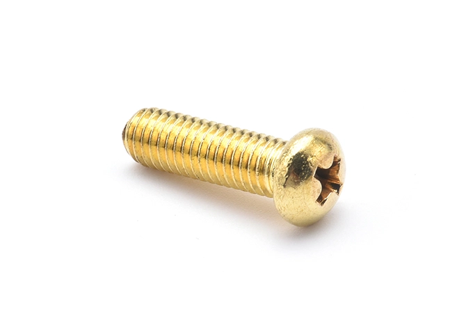 Tornillo de latón de cabeza redonda y ranura en cruz