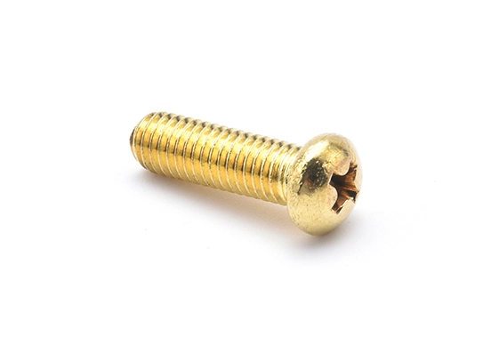 Tornillo de latón de cabeza redonda y ranura en cruz