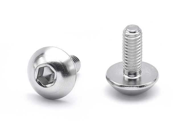 Tornillo de cabeza redonda grande con hexágono interior, acero inoxidable 304