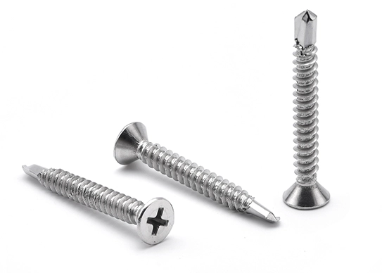 Tornillo avellanado de cabeza Phillips con punta de broca en acero inoxidable 304