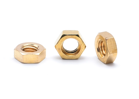 Tuerca hexagonal delgada de cobre